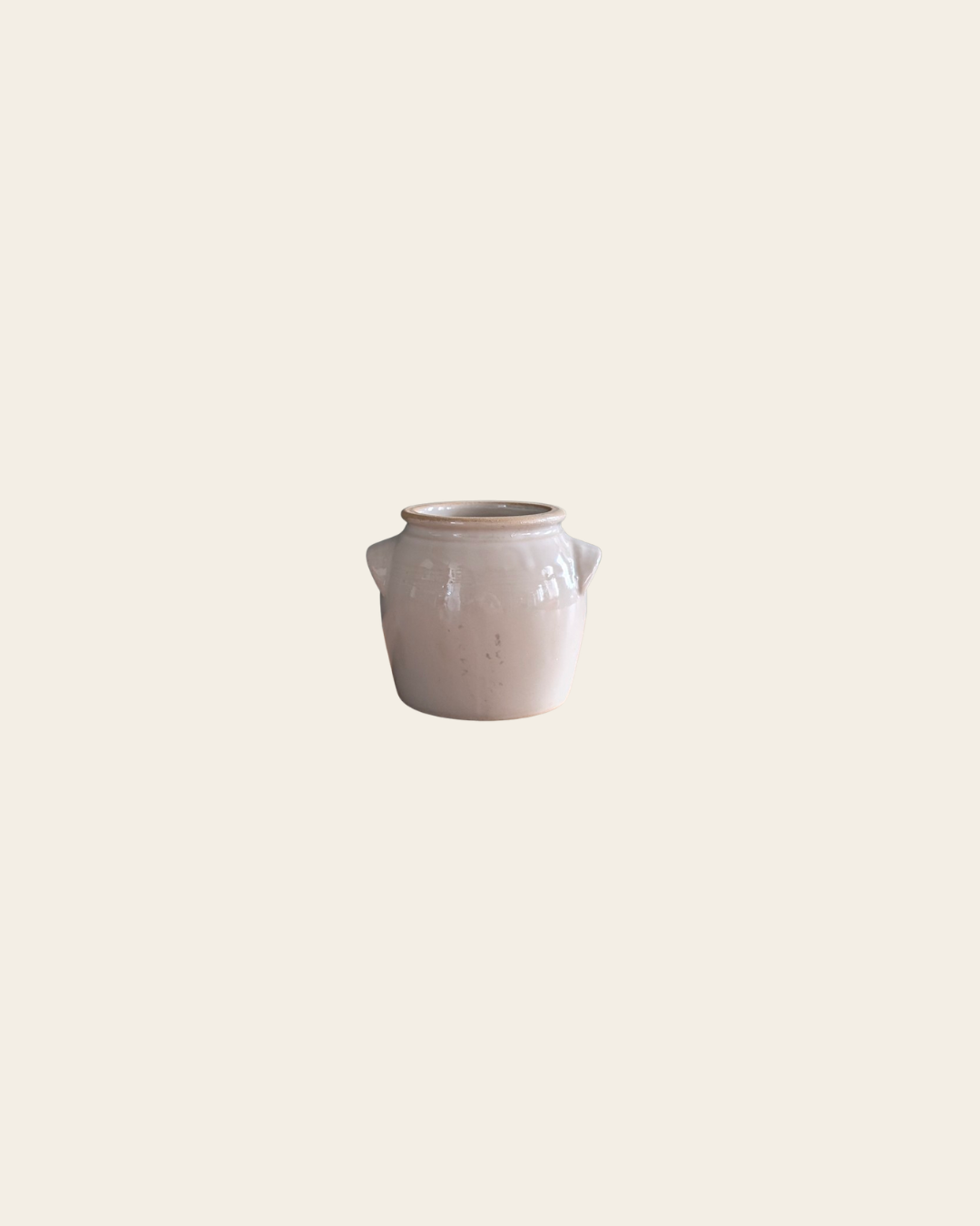 Pot en grès beige