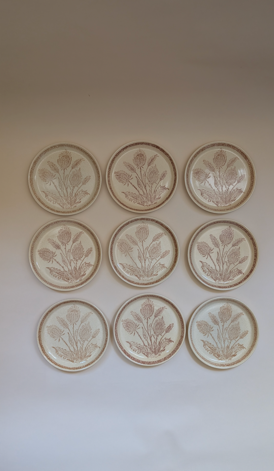 Assiettes en grès beige