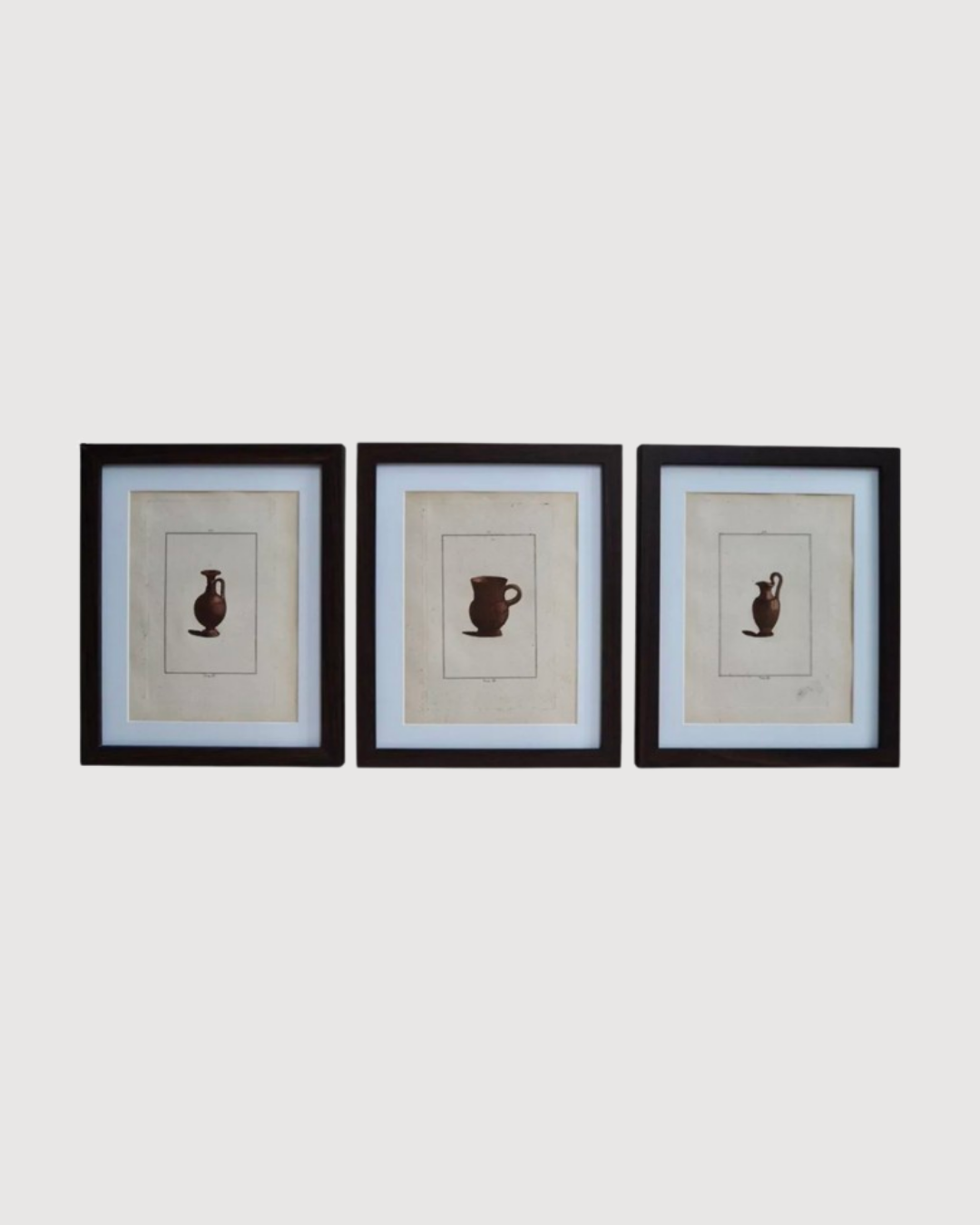 Triptyque de gravures poterie antique anciennes