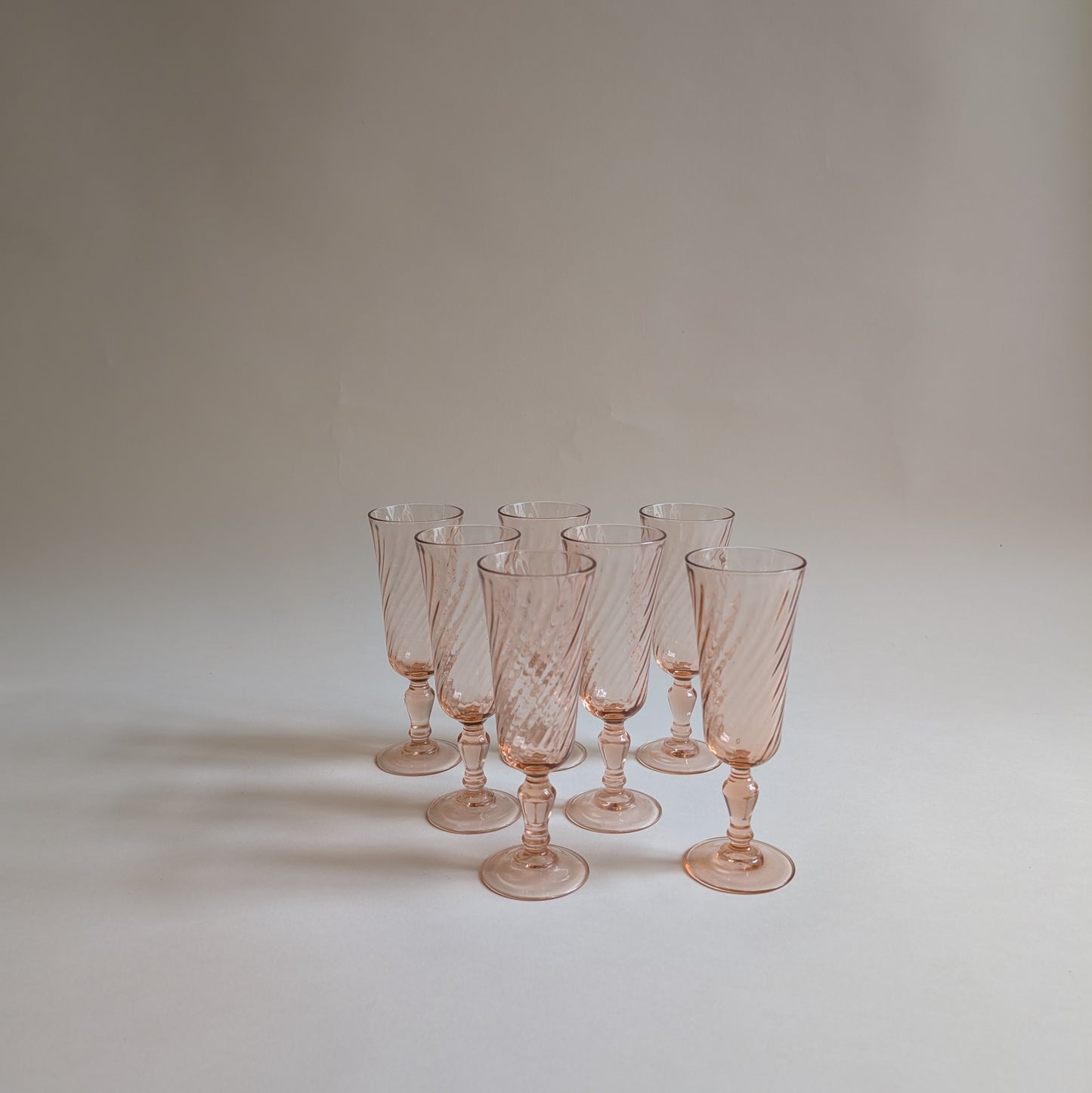 Flûtes Rosaline, Arcoroc France, années 70/80