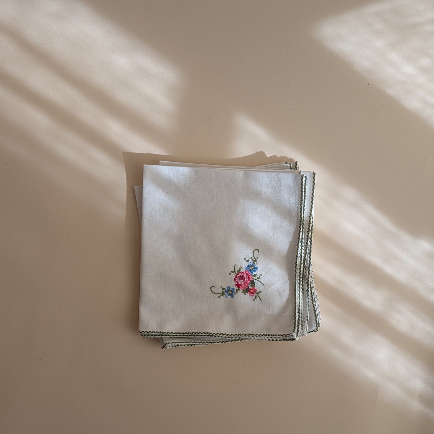 Lot de 6 serviettes, point de croix