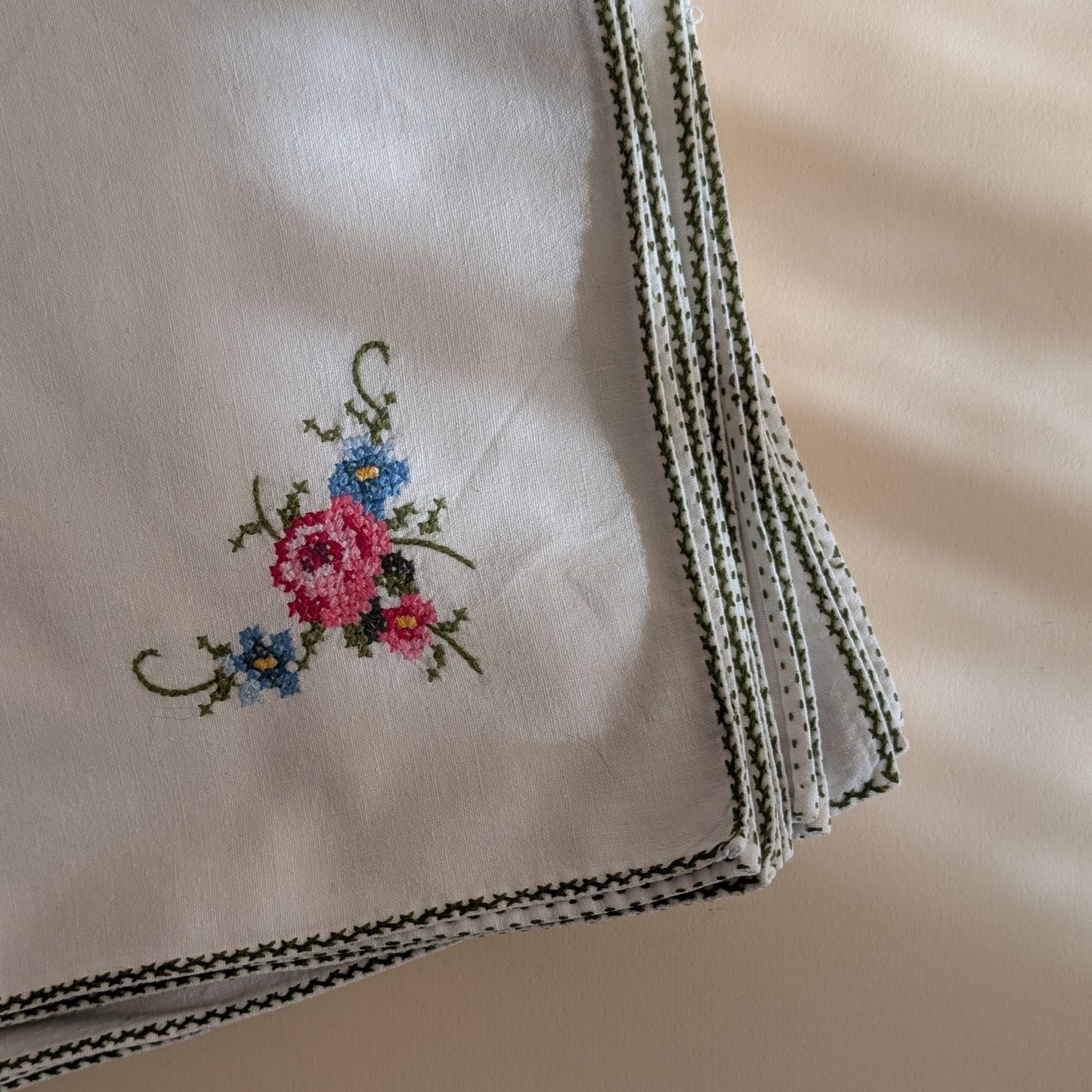 Lot de 6 serviettes, point de croix