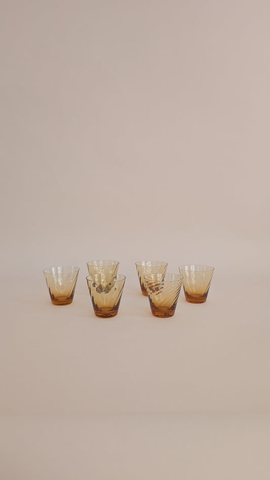 6 VERRES AMBRÉS