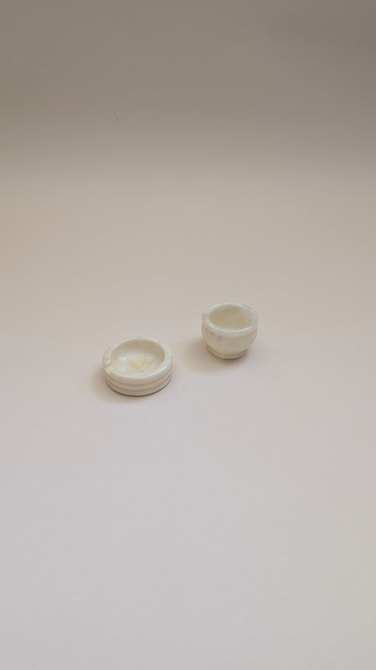 CENDRIER & COUPELLE EN ALBÂTRE