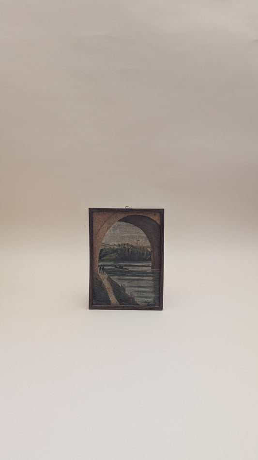 PEINTURE ANCIENNE 28x20 cm