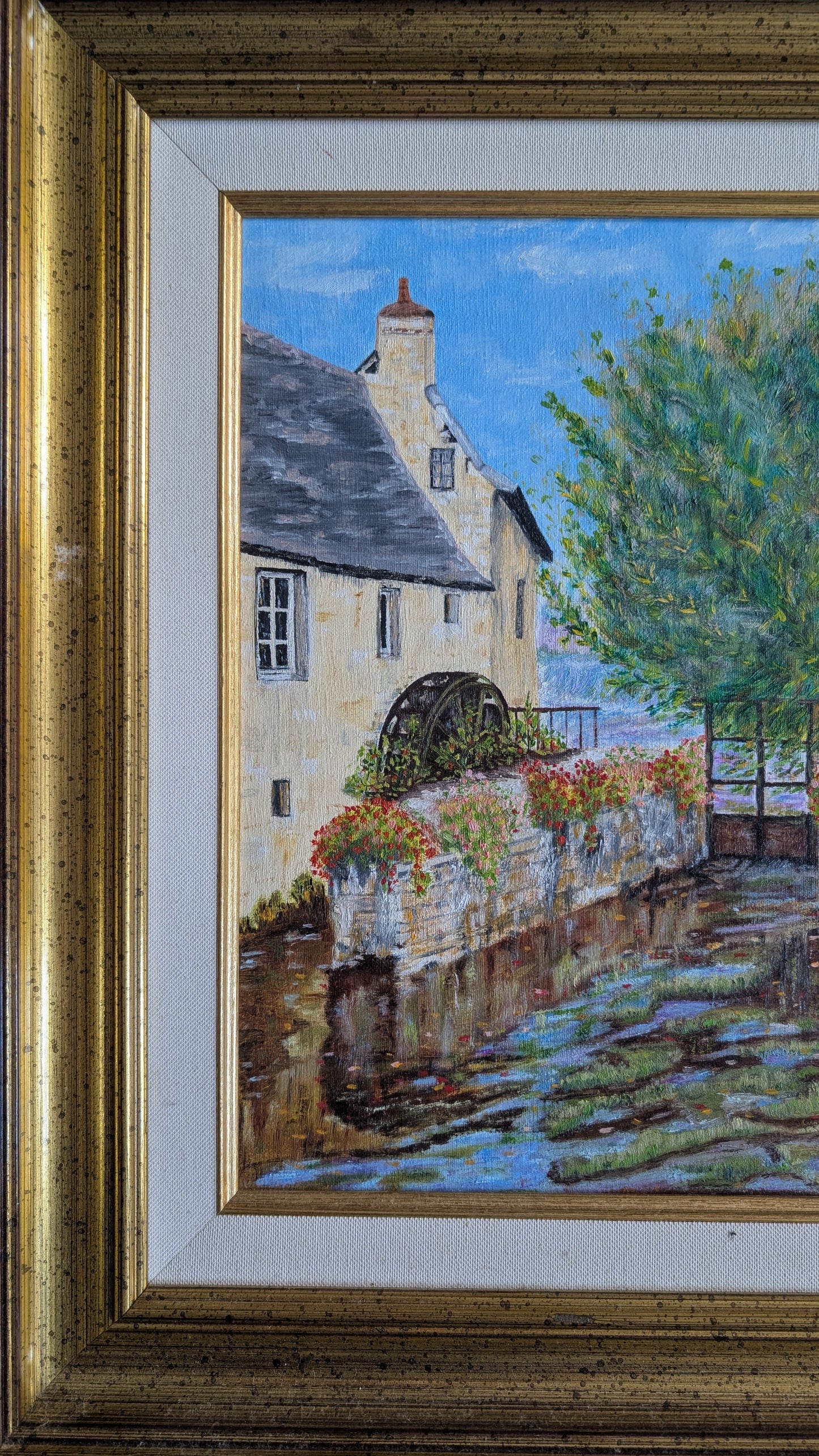 Peinture à l’huile – Scène de village