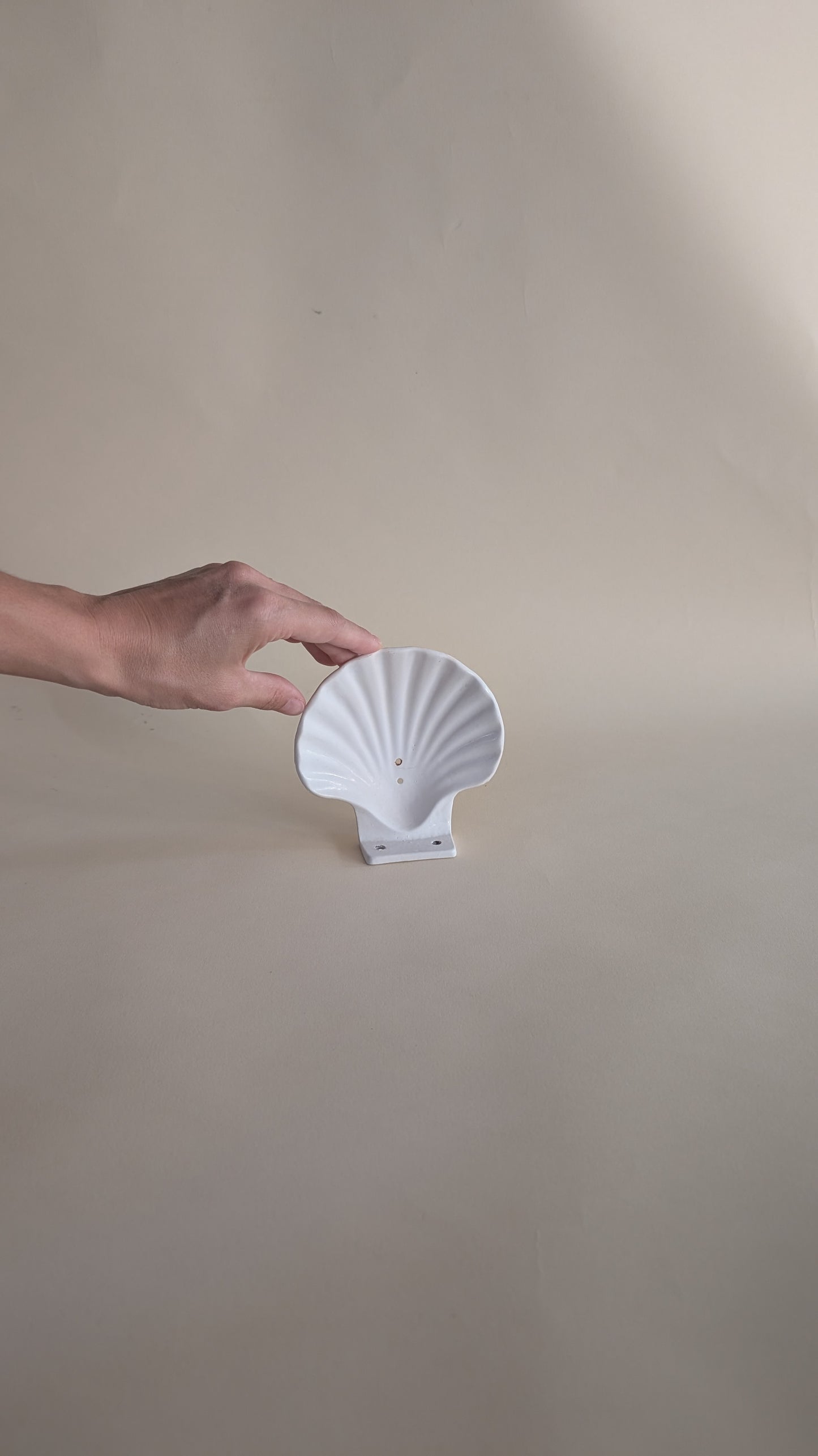Porte-savon mural en forme de coquillage
