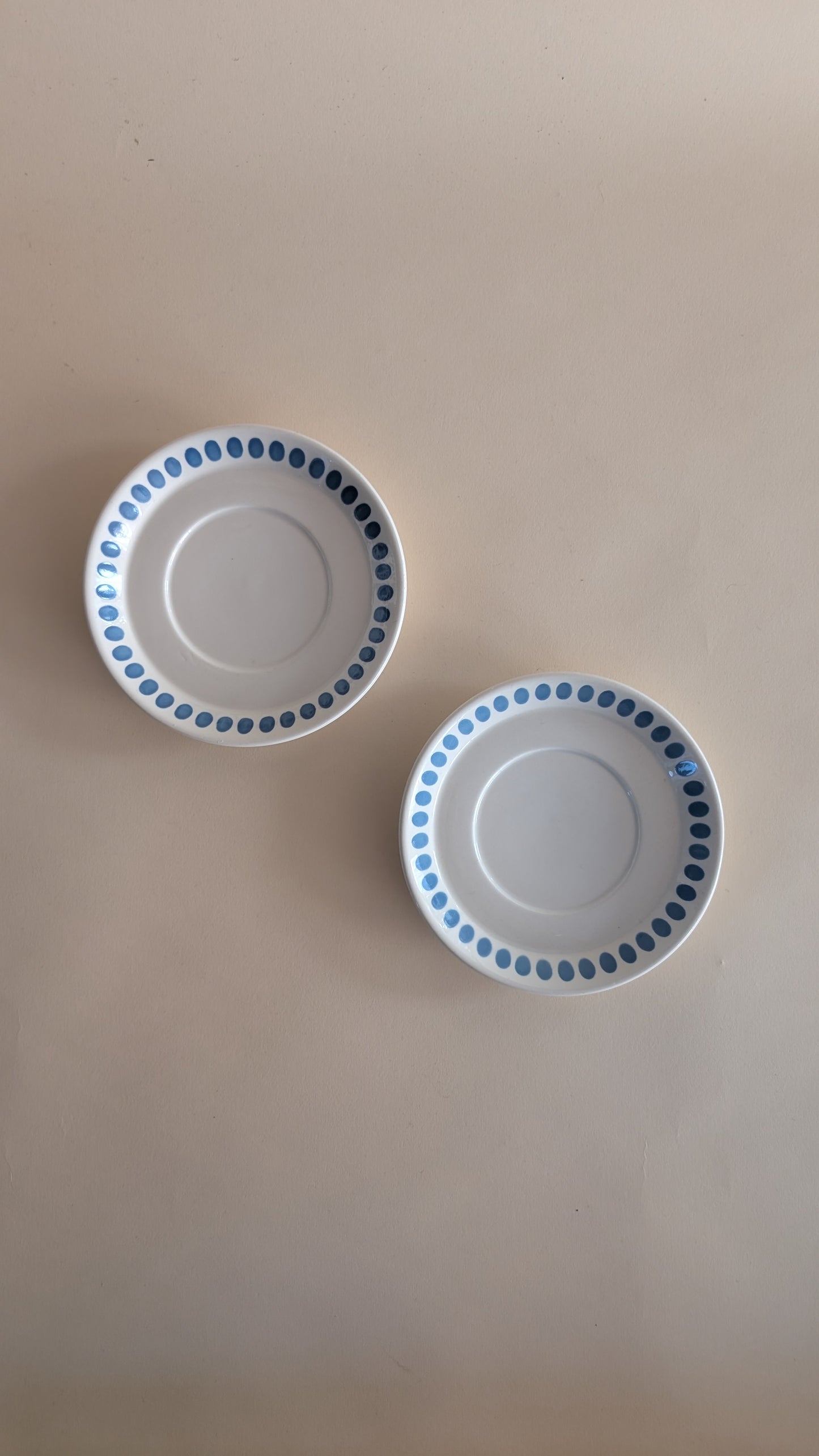 Duo de tasses Digoin Sarreguemines – modèle "Tartan"