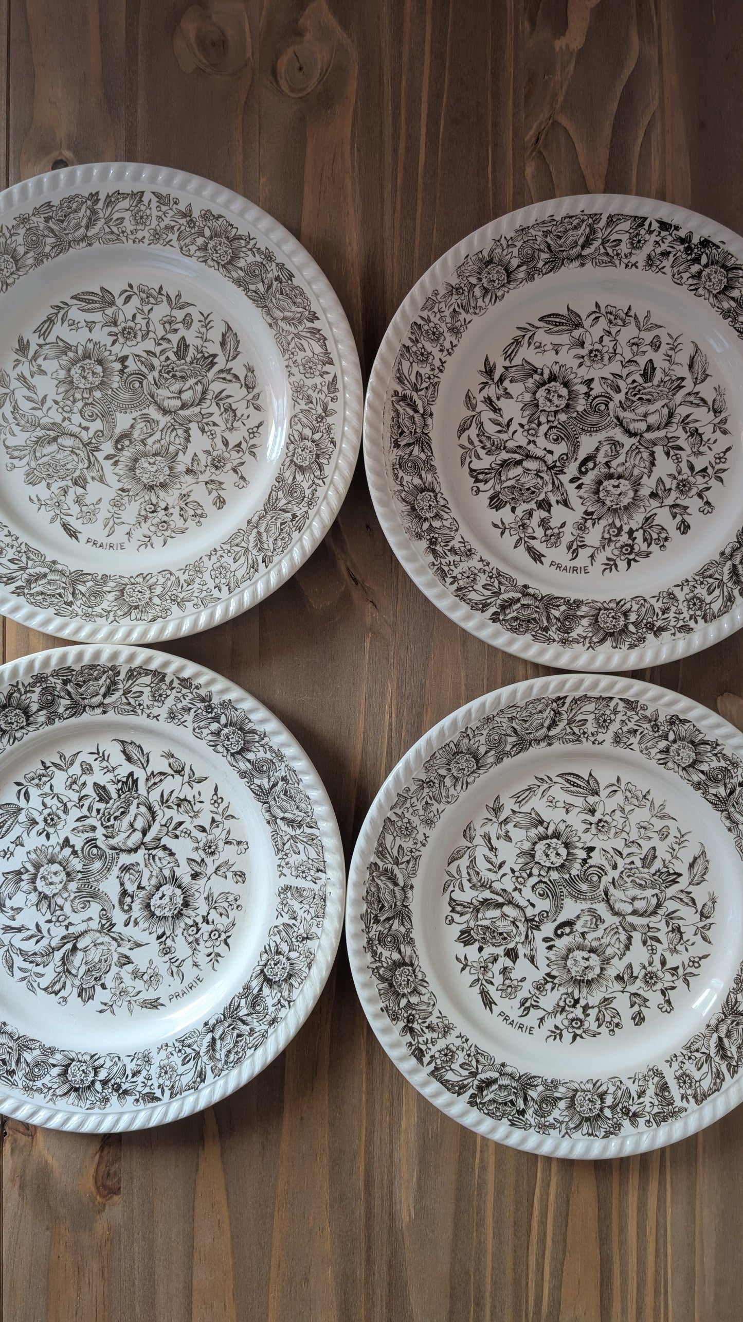Ensemble de 4 assiettes, Prairie