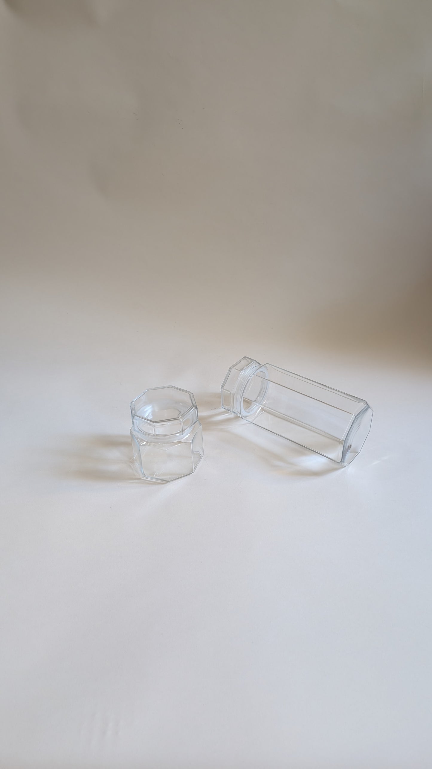 Boîtes de rangement octogonales en verre