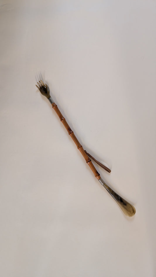 Chausse-pied & gratte-dos 2-en-1, manche en bambou