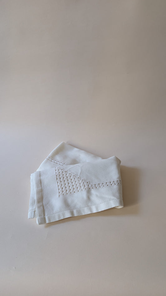 Nappe ancienne en coton blanc