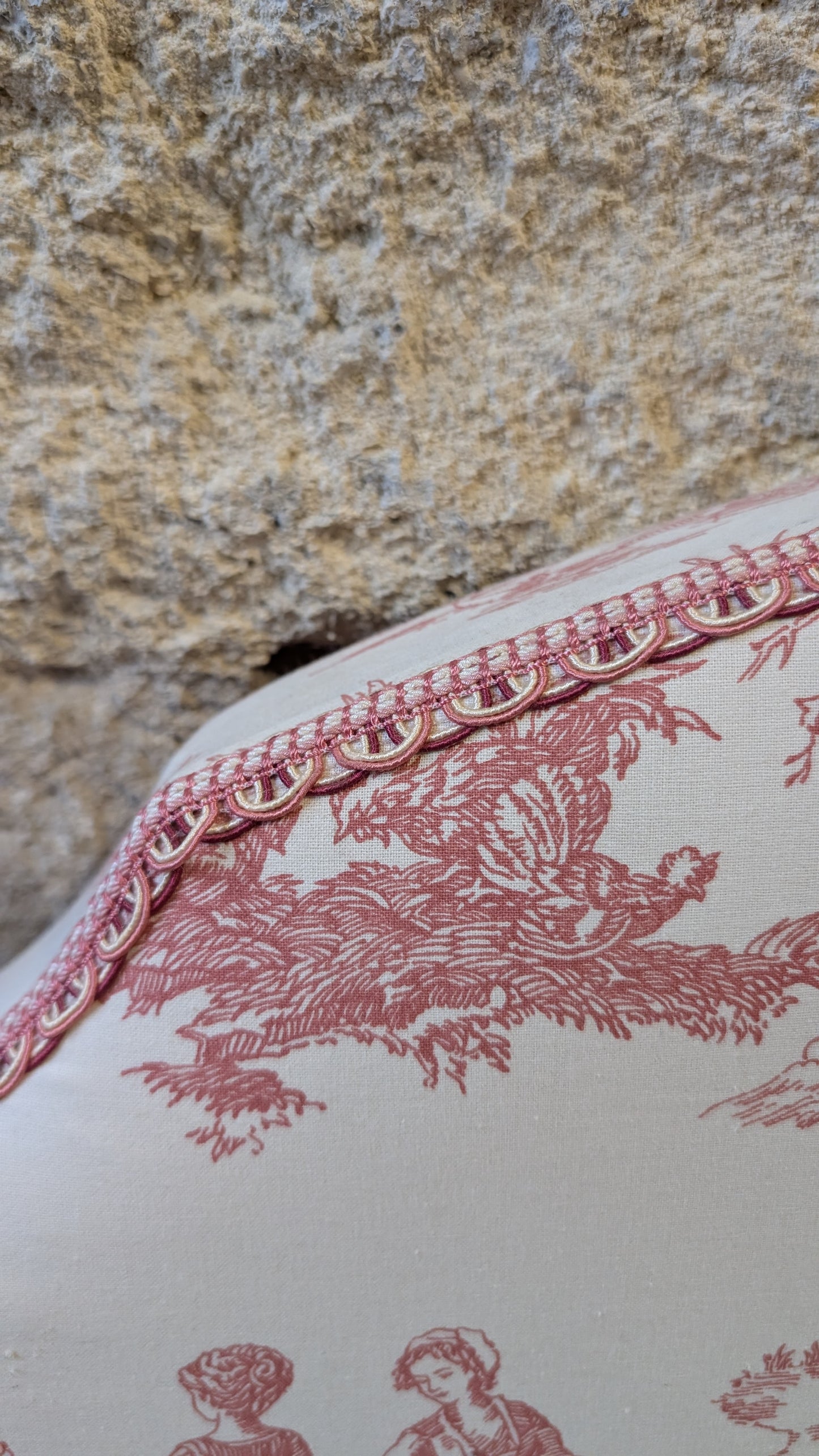 Tête de lit en toile de jouy
