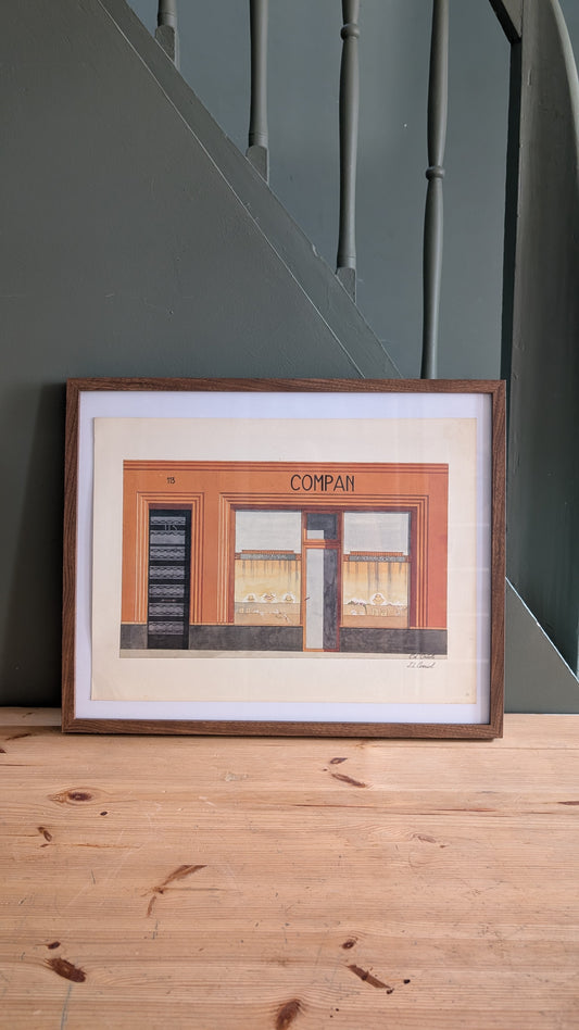 Lithographie "Joaillerie Compan" – Catherine d'Ortoli