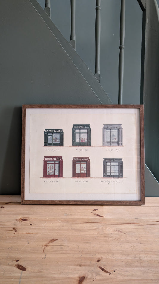 Lithographie "Diverses commerces" – Catherine d'Ortoli