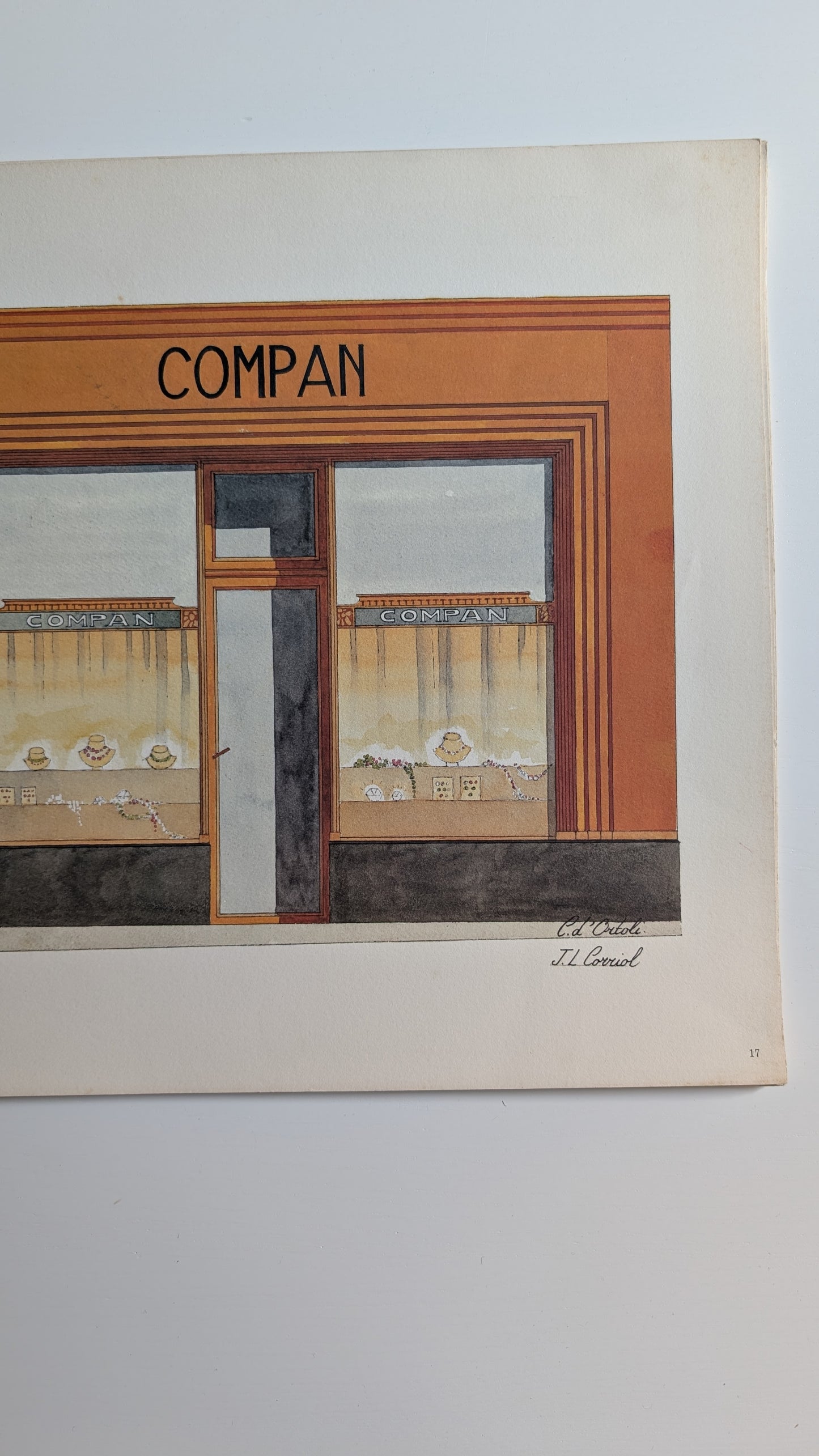 Lithographie "Joaillerie Compan" – Catherine d'Ortoli