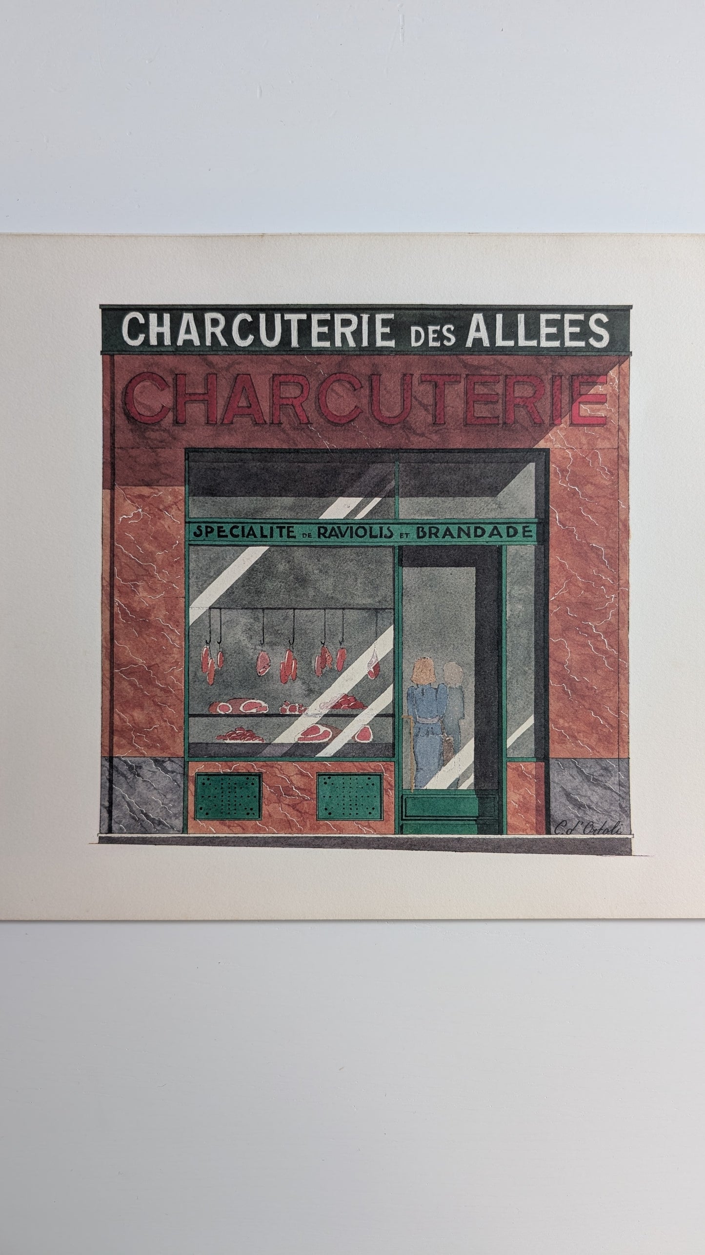 Lithographie "Charcuterie des Allées" – Catherine d'Ortoli