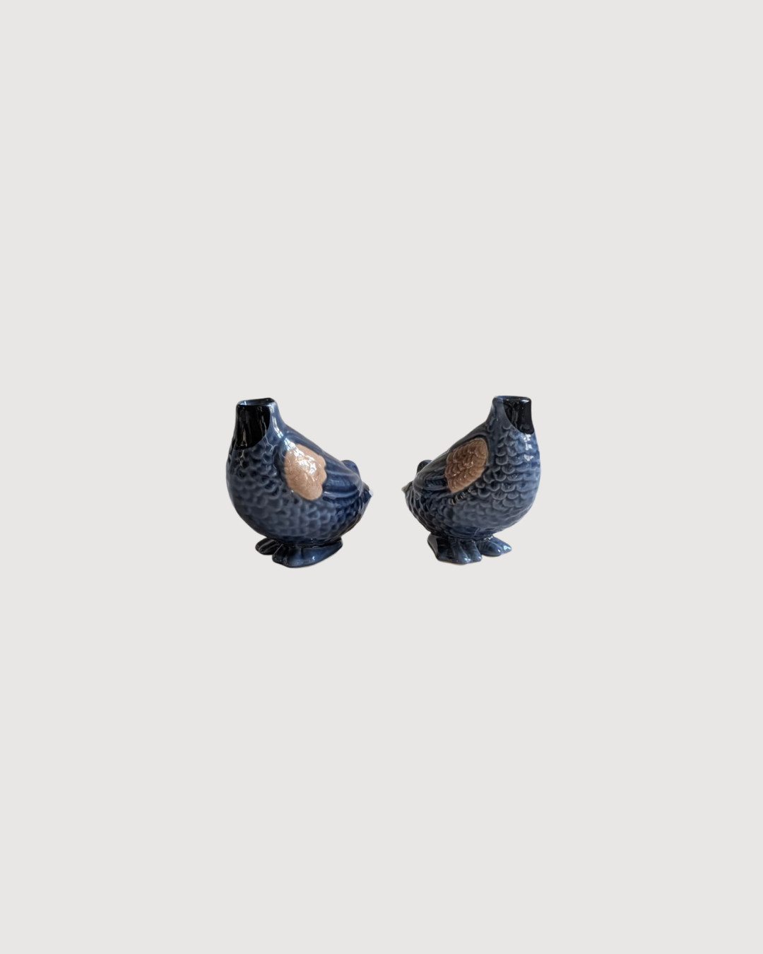Paire de vases canards en barbotine