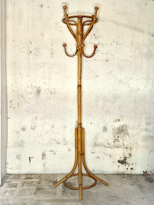 PORTE-MANTEAU EN ROTIN & BAMBOU