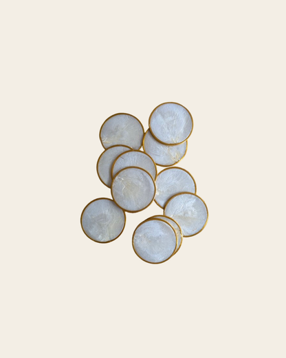 Lot de 12 sous-verres en nacre