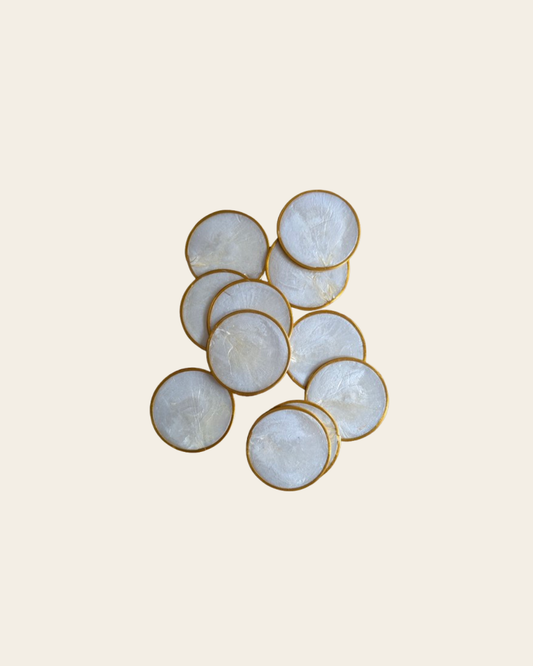 Lot de 12 sous-verres en nacre