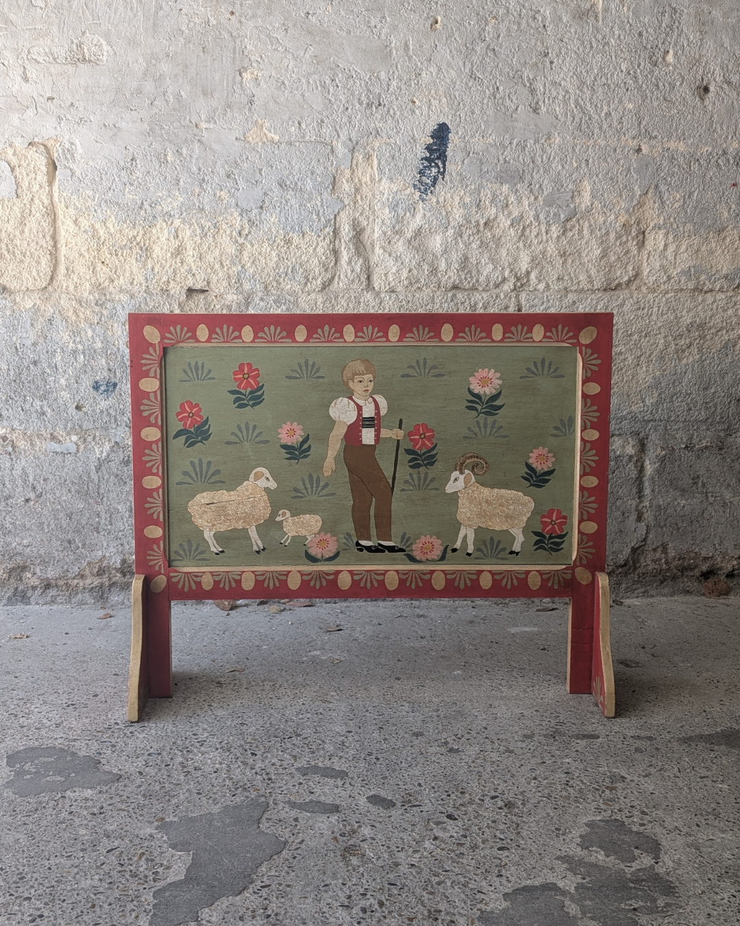 Tête de lit enfant peinte à la main