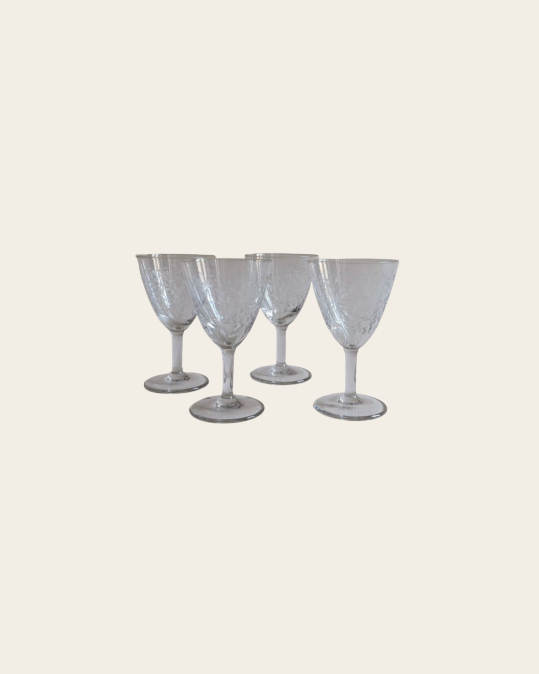 Lot de 4 verres ciselés