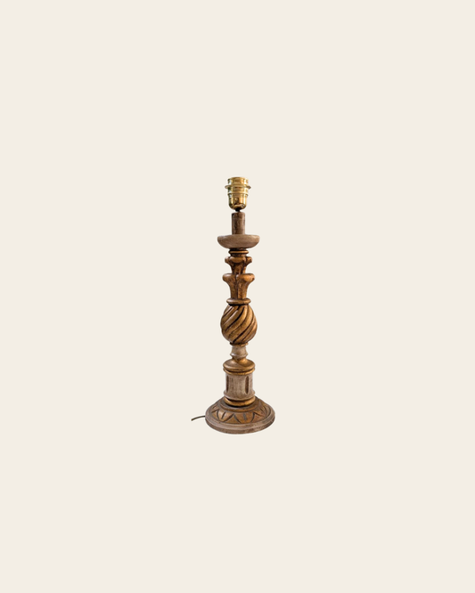 Pied de lampe en bois