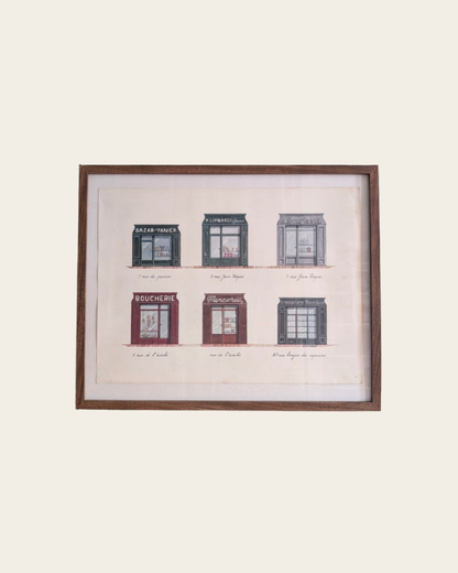 Lithographie "Diverses commerces" – Catherine d'Ortoli