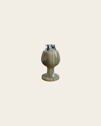 Briquet de table vintage en onyx vert – style années 70