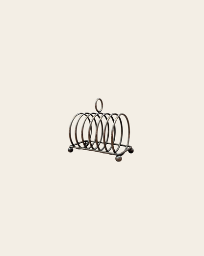 Porte-toast vintage en métal chromé à spirales