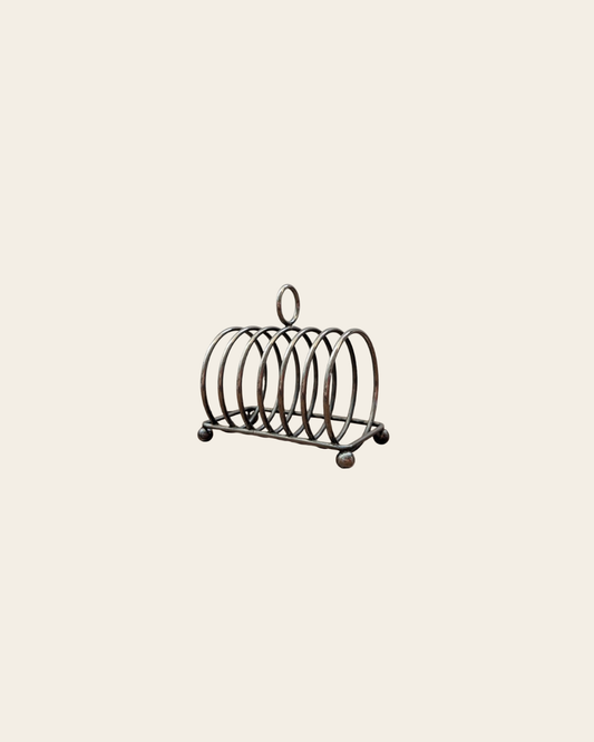 Porte-toast vintage en métal chromé à spirales