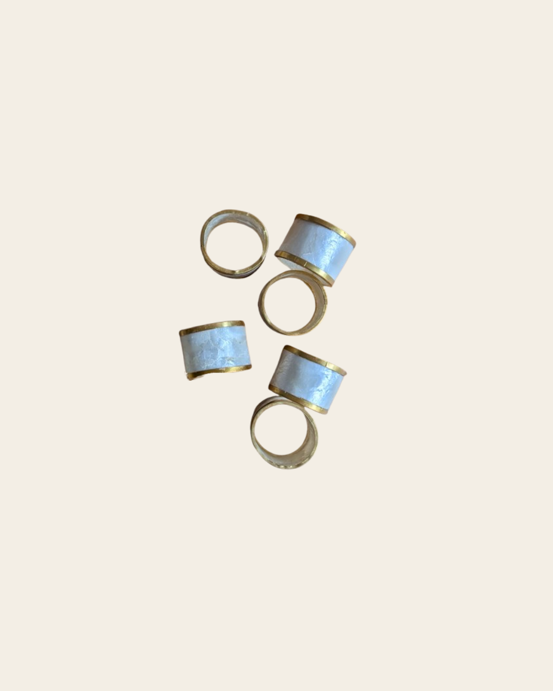 Lot de 6 ronds de serviette nacre