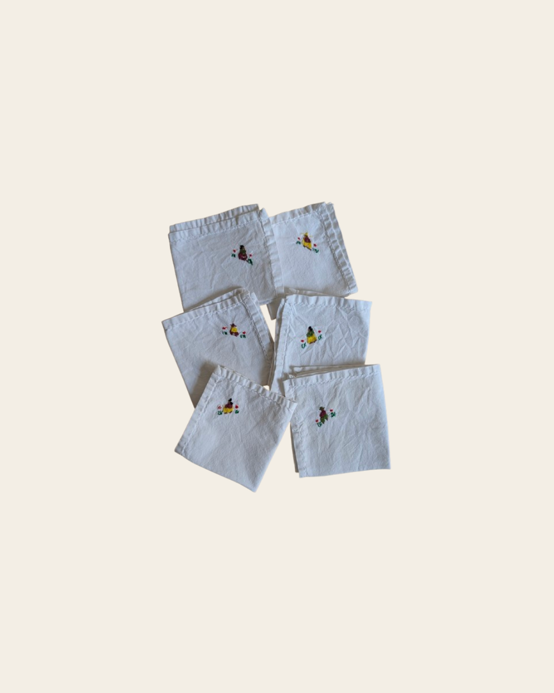 Ensemble de 6 serviettes brodées