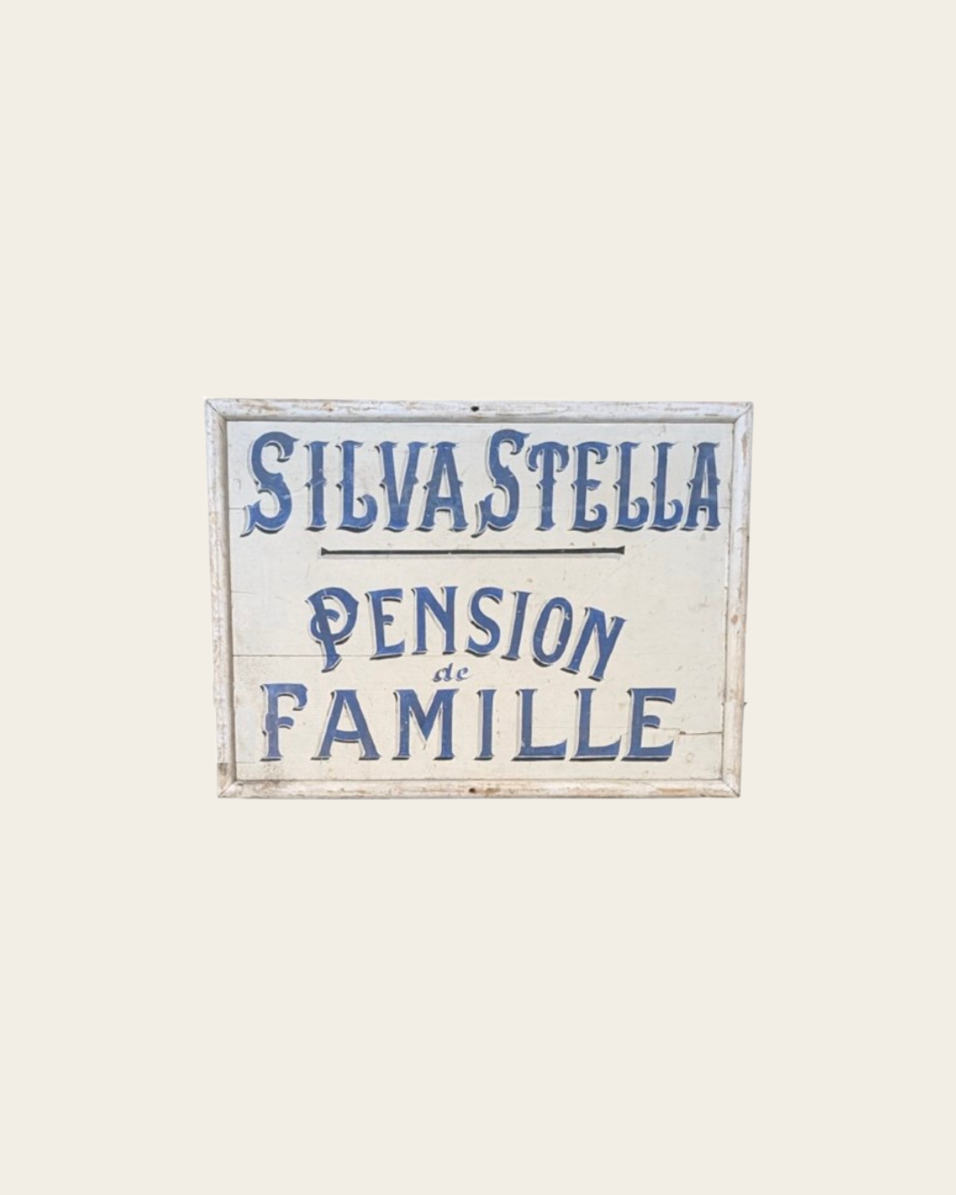 Ancienne enseigne en bois peinte à la main