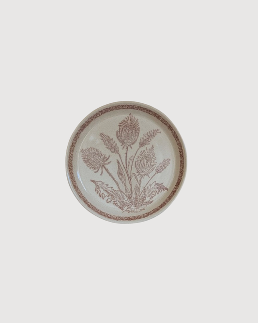 Assiettes en grès beige
