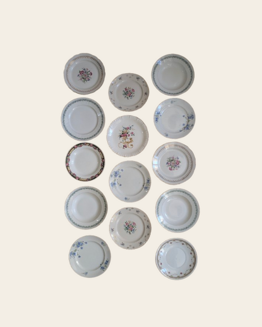 Ensemble de 14 assiettes dépareillées