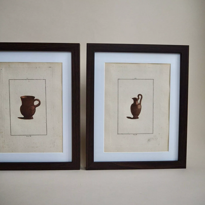Triptyque de gravures poterie antique anciennes
