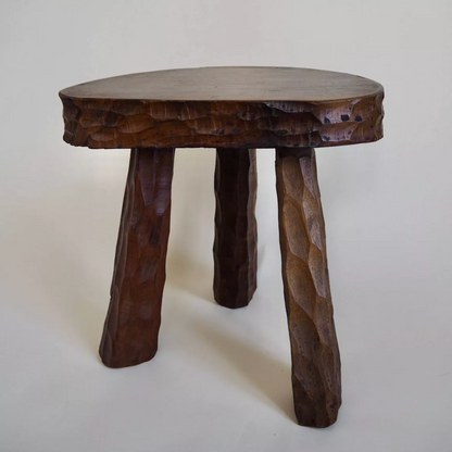 Paire de tabourets tripode en bois