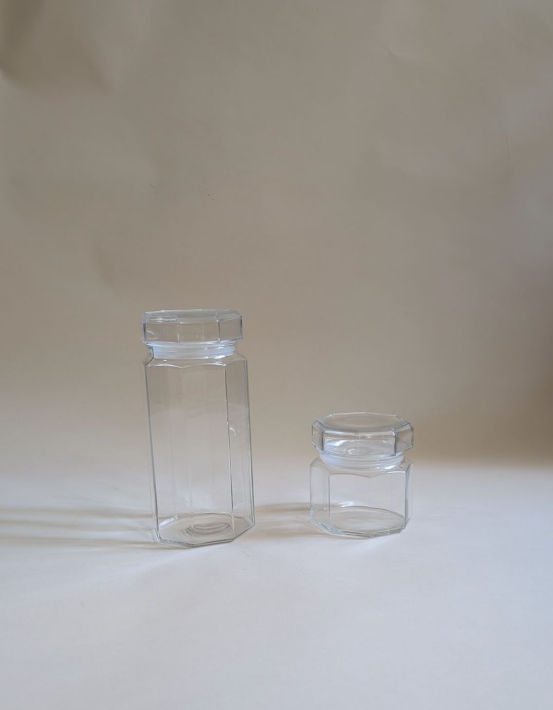 Boîtes de rangement octogonales en verre