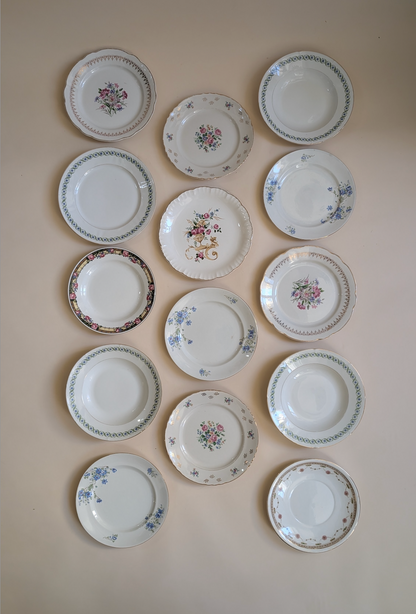 Ensemble de 14 assiettes dépareillées