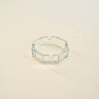 Cendrier en verre octogonal