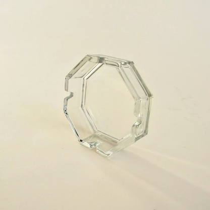 Cendrier en verre octogonal