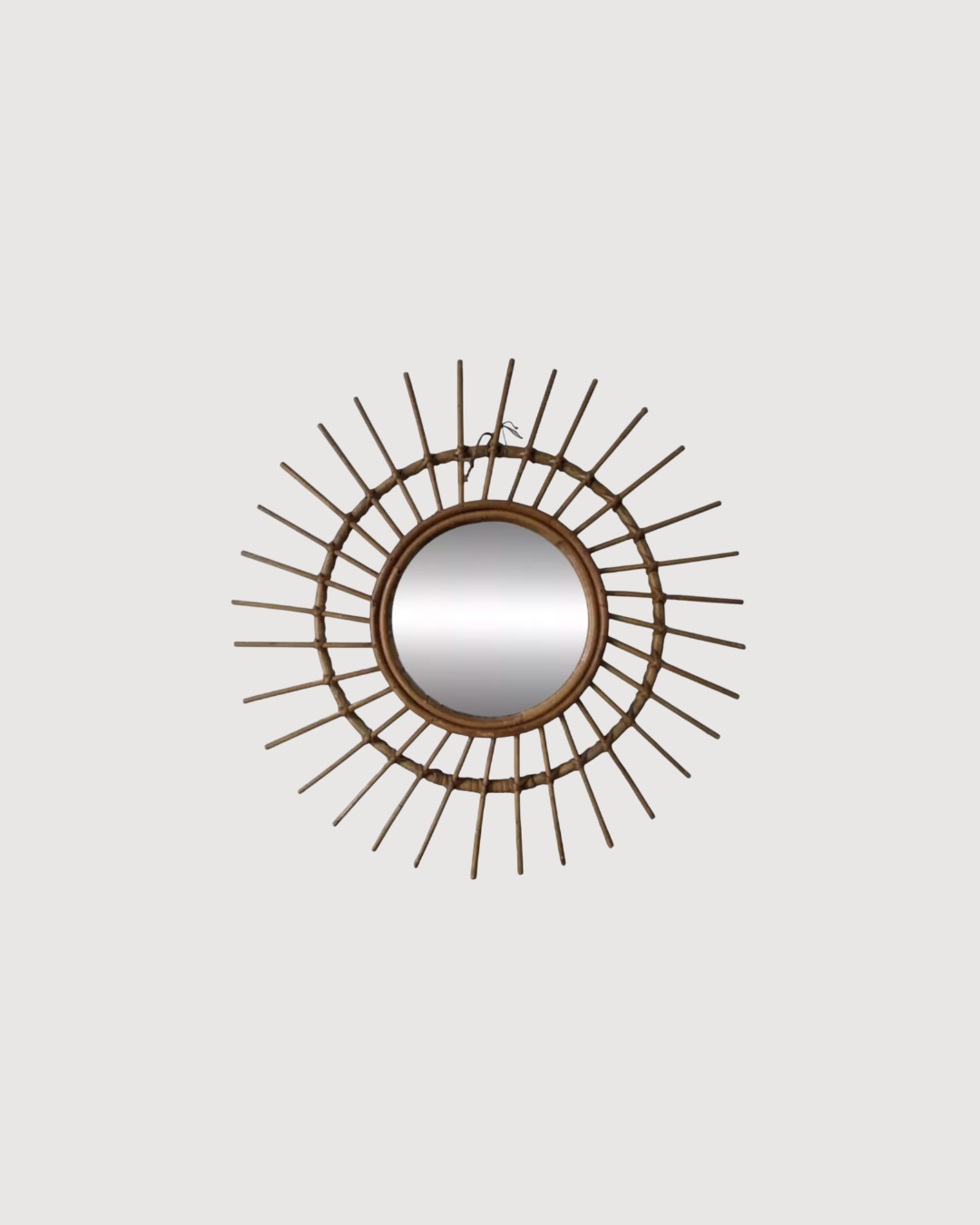 Miroir soleil en rotin vintage