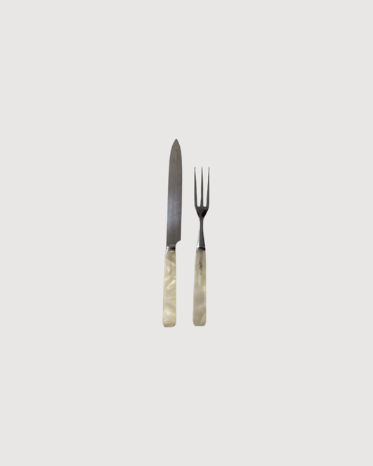 Couverts de service en inox et nacre