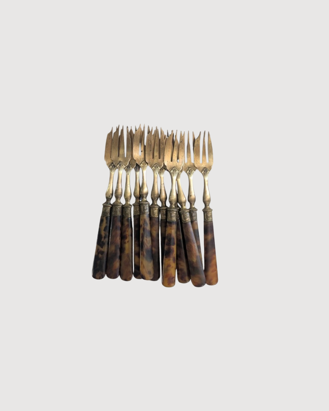 Ensemble de 12 fourchettes à gâteau anciennes
