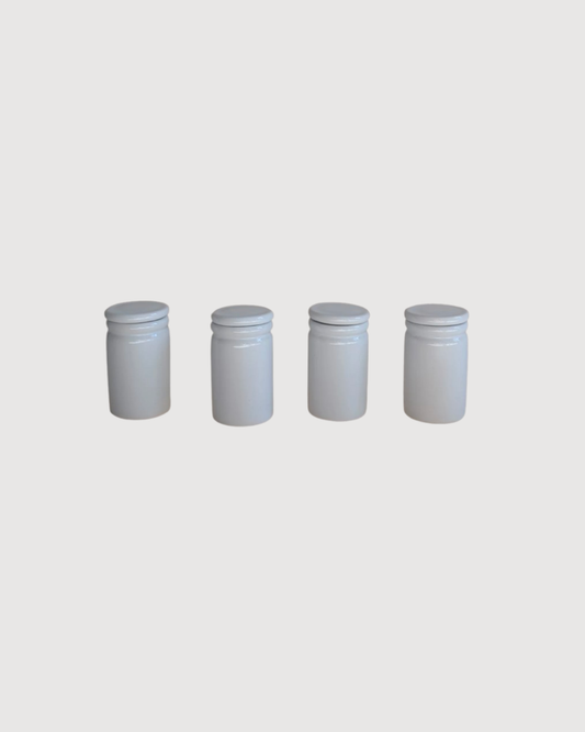 Ensemble de 4 petits pots à pharmacie en céramique