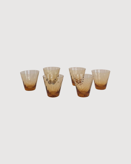 Ensemble de 6 verres ambrés
