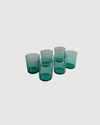 Ensemble de 6 verres en verre verts