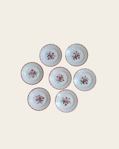 Ensemble de 7 assiettes Sarreguemines et Digoin, Yvette